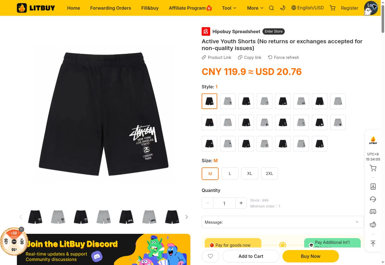 Choose the exact size, color and quantity